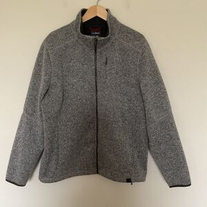 LL Bean Knit Full Zip Jacket Mens XXL Heathered Gray Hiking Outdoor #500020